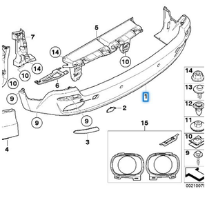 51127178280 <span class=keywords><strong>Paraurti</strong></span> Posteriore Adatto per <span class=keywords><strong>BMW</strong></span> <span class=keywords><strong>X5</strong></span> E70 - Product Image 3