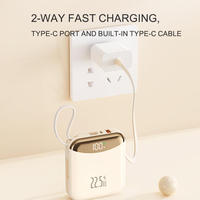 Batería Externa Personalizada con Logotipo, Carga Rápida PD de 22.5W, Batería de Litio-Polímero, Pantalla LED, Alta Capacidad, Mini Ultra Delgada, 10000mah, Tipo-C