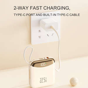 Cargador Portátil Personalizado con Logotipo, Carga Rápida de 22.5W, Pantalla LED, Alta Capacidad, Mini Ultra Delgado de 10000mah, con Cable Integrado para Teléfono - Product Image 2