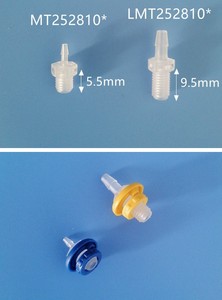 Conector de manguera de rosca giratoria sellada inferior UNF 1/4-28, con rosca de 3/32 pulgadas (2.4mm) de diámetro interno, de PP blanco transparente, estilo de rosca larga/corta. - Product Image 6