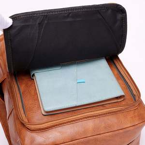 OEM Fashion Durable Pu Leather Mens Waterproof Laptop <b>Backpack</b> Large Capacity <b>Anti</b> <b>Theft</b> Outdoor Travel Computer <b>Backpack</b> - Product Image 4