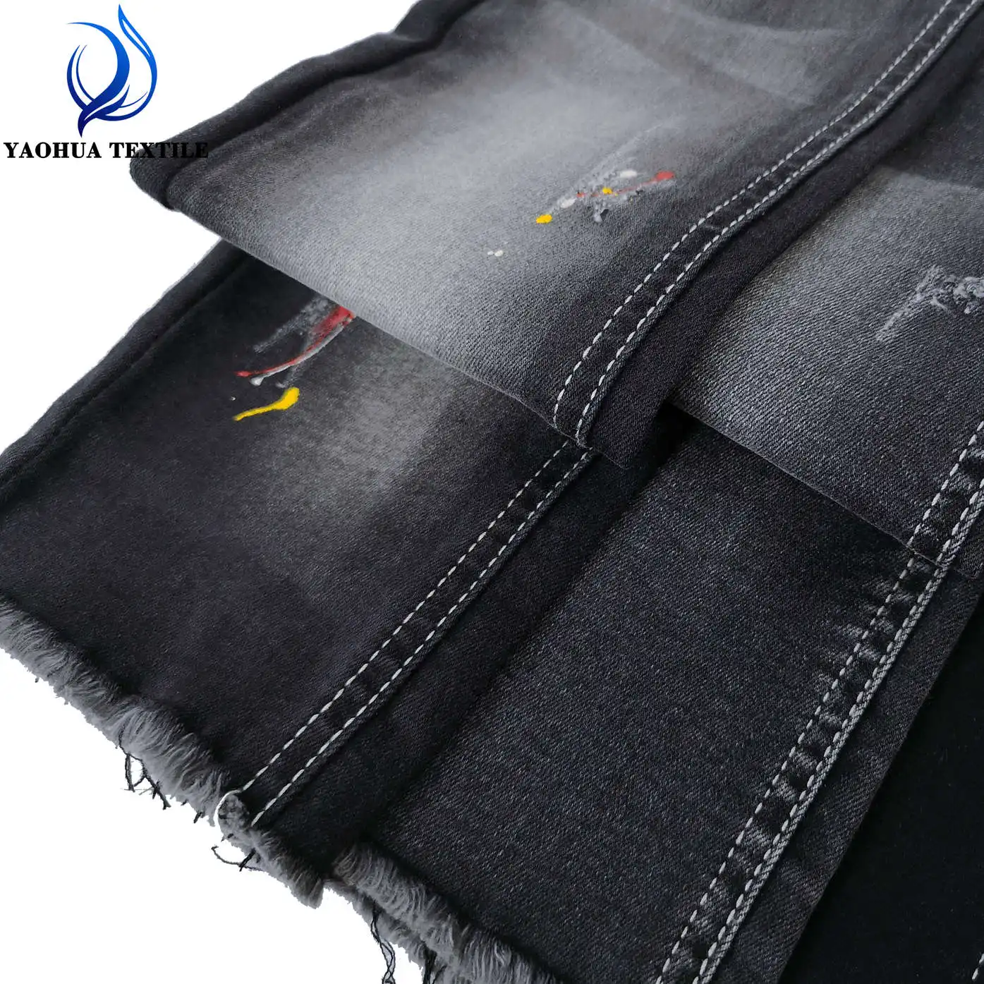 D1918 High quality cotton polyester rayon spandex denim fabric for the jean material