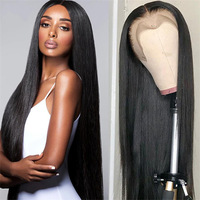 Perruque longue et droite en soie haute température de 26 pouces pour femmes européennes et américaines, cheveux synthétiques, coiffure en fibre chimique, en stock
