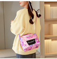 Sac à dos scolaire Oxford à fermeture éclair avec motif de lettres pour les élèves du primaire et du collège, ensemble de 2 pièces, style preppy tendance