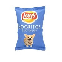 Juguete de Peluche Personalizado al por Mayor, Lindo Perro de Peluche Duradero con Sonido, Azul, de Oxford, con Forma de Patatas Fritas, para Perros