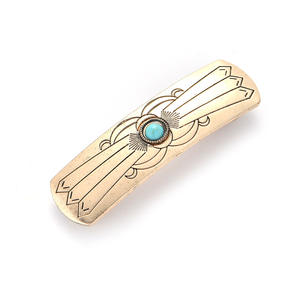 Venta al por mayor personalizado Vintage bohemio Retro aleación geométrica horquilla niños moda oro plata turquesa pinza de pelo para fiestas - Product Image 3