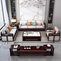 Neues Chinesisches Massivholz-Sofa-Set Multifunktionales Aufbewahrungssofa Minimalistisches Modernes Luxus-Sofa 123er-Set