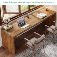 Bureau long en bois moderne Yuepeng Meimu pour 2 personnes, grande table d'écriture avec montage facile pour bureau à domicile, 78,7 pouces