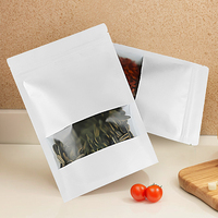 Sachets d'emballage en papier kraft blanc en gros, sacs à fermeture éclair en papier kraft blanc de 1 kg pour l'emballage de thé, de noix et d'aliments
