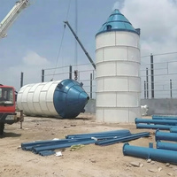 Silo Verticale Elettrico da 150t per Rimozione Polvere, Diametro 3,2m, Altezza 16,5m con Stabilizzatori da 6m per Passaggio Camion Betoniera