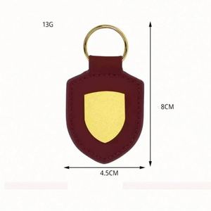 Wholesale <b>Leather</b> Shield-shaped Car <b>Keychains</b> with Customizable Logos and Metal <b>Keychains</b> for Promotional Gifts - Product Image 2