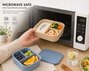 Premium Bpa-Free Food Storage Container High Temperature Resistant <b>Microwaveable</b> <b>Lunch</b> Non-Toxic Silicone Bento <b>Box</b> - Product Image 5