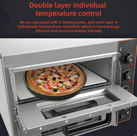 Four à pizza professionnel à double couche électrique pour la maison, petit four commercial, acier inoxydable, 3000W, thermostat réglable