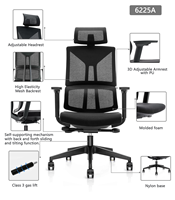 Chaises de bureau en maille avec dossier et accoudoirs réglables, chaise de bureau ergonomique, chaises pour le travail de bureau, chaise en maille, chaise de bureau