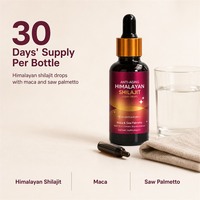 Gouttes de Shilajit Naturel de l'Himalaya pour l'Énergie, la Concentration et la Vitalité des Adultes, Extrait de Maca 10:1, Sans Gluten, Végétalien, Certifié GMP, Marque Privée