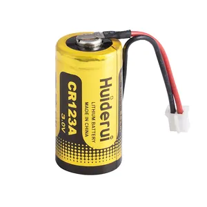 Huiderui Buen rendimiento 3V 1600mAh Barato CR123A batería de litio primaria