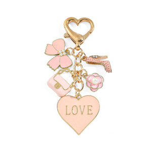 Valentines Day Heart Rose Envelope Keychain Romantic Pink Princess Style Keyring Cute <b>Small</b> <b>Gift</b> for Women and Girls Wholesale - Product Image 1