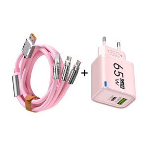 Vente en gros d'usine, chargeur 65W Plus, câble de données USB multifonction 3 en 1, pack combo de charge rapide pour les voyages - Product Image 1