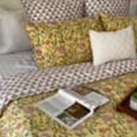 Parure de lit 100 % coton style bohème à imprimé floral jaune, motif botanique indien, housse de couette Queen/King