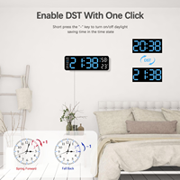 Jam Dinding Digital LED Atmosfer Plastik Modern Timer Dekorasi Rumah Multi-Fungsi LUMINOVA Ruang Tamu