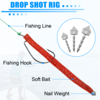 Plomb de pêche à insertion pour montage Down Shot, Wacky Rig, Texas Rig, pour leurres souples et leurres à pointe, pour la pêche au bar et à la truite