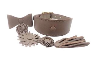 Collar de perro acolchado con patrón de serpiente de cuero genuino, productos para mascotas de alta calidad, hebillas duraderas, conjuntos de correa de arnés de lujo, todos los colores - Product Image 4