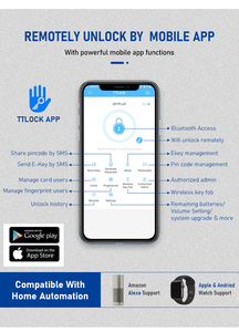 Keyplus创新价格优惠智能锁指纹门与Alexa连接，适用于前门，Tt锁数字智能锁 - Product Image 5