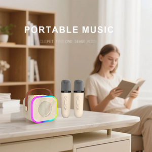 Factory Custom Portable Mini Party Machine RGB Light BT Singing <b>Wireless</b> Speaker with <b>Microphone</b> - Product Image 3