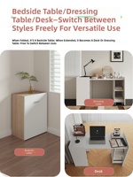 Bureau d'ordinateur escamotable et télescopique en bois massif, style minimaliste moderne, pour chambre à coucher, idéal pour petit appartement, gain de place