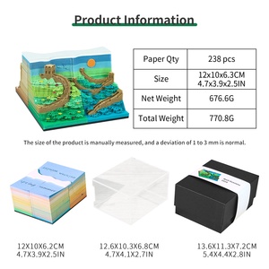 <span class=keywords><strong>Bloc</strong></span> de notes autocollantes 3D Great Wall, design quatre saisons, papier multicouche, <span class=keywords><strong>bloc</strong></span>-notes de bureau avec couvercle anti-poussière - Product Image 6