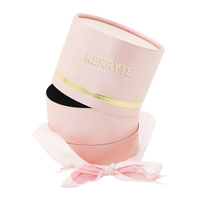 Boîtes d'emballage rondes en papier enduit avec logo personnalisé, boîtes cadeaux de luxe pour bougies roses