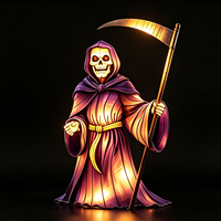 Lanternes d'Halloween personnalisées Grim Reaper – Décoration écologique pour une ambiance effrayante dans les maisons hantées, parcs d'attractions et rues de bars