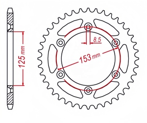 สเตอร์หลังมอเตอร์ไซค์ CNC Alu สำหรับรถ Dirt Bike 520 Chain ใช้ได้กับ Beta <span class=keywords><strong>300RR</strong></span> 250/350/390/430/450/480/498 390/430RS 125/200RR - Product Image 6