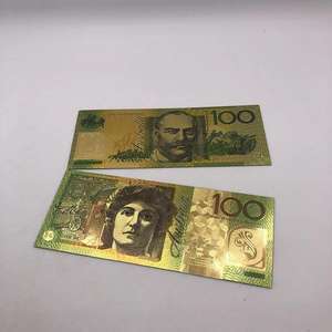 Billets de banque australiens plaqués or, billets de banque en feuille d'or avec motif gravé, imprimés numériquement pour les cadeaux de fête - Product Image 2