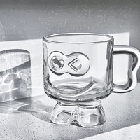 Tasse à café/dessert à pied haut, design style Ins, luxe léger haut de gamme, avec poignée, à simple paroi, pour boissons et jus