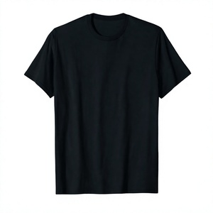 เสื้อยืดผู้ชายสีดำ ผ้าฝ้ายใยไผ่ คอกลม แขนสั้น ทรงหลวม สำหรับงานพิมพ์ลายตามสั่ง - Product Image 3