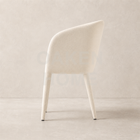 Chaise de salle à manger OAKEN moderne avec accoudoirs incurvés intégrés en tissu bouclé, entièrement enveloppée, mobilier de maison
