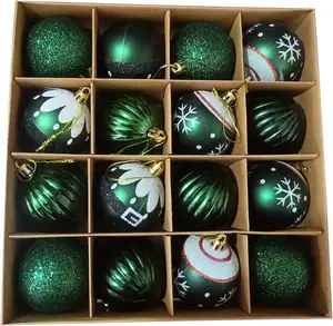 Adornos de estilo de nuevo producto, Bola de Navidad de plástico, decoraciones de bolas de Navidad personalizadas para fiestas navideñas