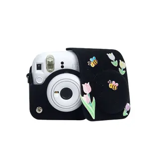 For Instax Mini 12 Camera Case PU Leather Soft Protective Case Trave Bag  for Fujifilm Film Camera Bag with Shoulder Strap