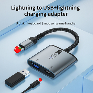 Adaptateur USB OTG 2 en 1 2023, Lightning vers USB 3.0, câble OTG pour souris, clavier, convertisseur avec port de charge pour iPhone et iPad - Product Image 4