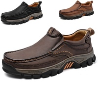Mocassins en cuir véritable à imprimés animaliers pour hommes, chaussures habillées à enfiler, plates, antidérapantes, respirantes, pour l'hiver, l'été et l'automne