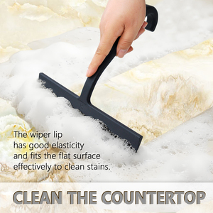 Tergivetro <span class=keywords><strong>doccia</strong></span> in silicone Hang All-in-One con gancio integrato per bagno, finestre, specchi, piastrelle, pareti, auto, 10 pollici, nero - Product Image 4