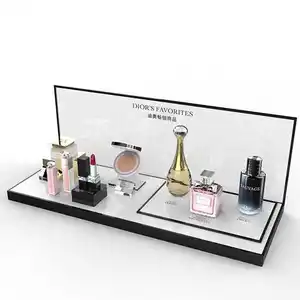 Soporte de exhibición de perfume acrílico con luz LED de lujo para exhibición