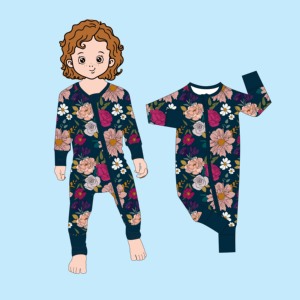 Pabrik Kustom OEM Qingli, Romper Bayi Lengan Panjang Bahan Bambu, Tanpa Minimum Order, Motif Bunga, Pakaian Bayi Baru Lahir yang Lucu - Product Image 3