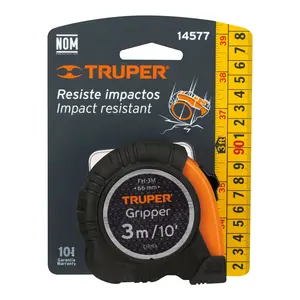 BOX 6 <b>Gripper</b> Impact-Resistant <b>Tape</b> Measure, 3 m, 13 mm <b>Tape</b>, TRUPER - Product Image 4