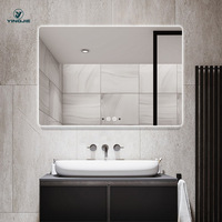 Miroir de salle de bain intelligent à LED avec détecteur de présence, réglage de la luminosité, anti-buée, pour la douche et le maquillage