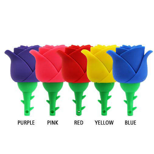 Cartoon Rose USB Flash Drive PVC Business Flower Memory Stick 1GB 2GB 4GB 8GB 16GB 32GB 64GB USB 2.0 Interface for Gifts