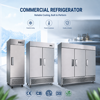 Réfrigérateur vertical commercial à porte simple en acier inoxydable, armoire de refroidissement pour restaurant, supermarché, stockage