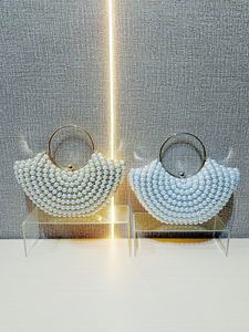 Bolso de Mano de Fiesta 2026, Bolso de Mano con Perlas para Mujer, Bolso Tipo Cubo con Cuentas, Bolso de Mano de Lujo con Cadena para el Hombro para Bodas - Product Image 2