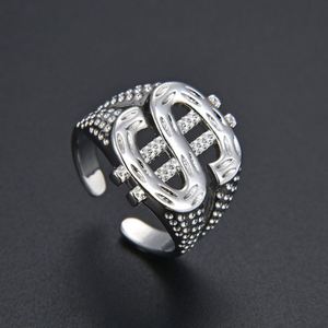 <b>Pop</b> Hip Hop Dollar Sign <b>Ring</b> Opening Design Adjustable Punk Hand Jewelry Wholesale - Product Image 5